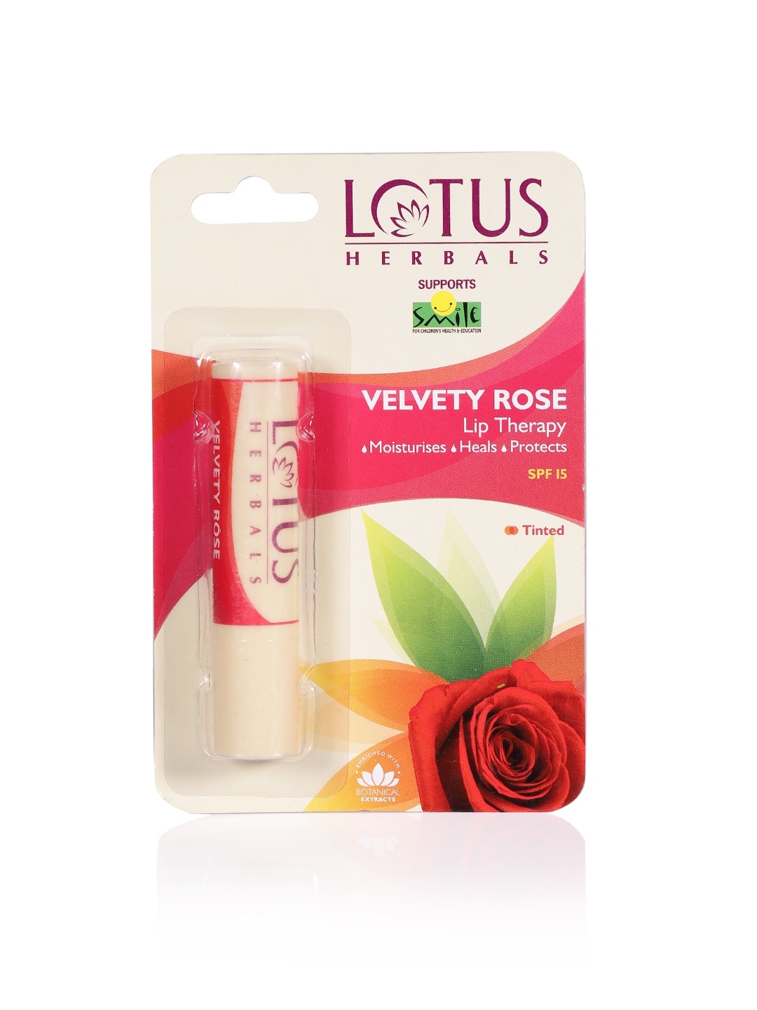 

Lotus Herbals Sustainable Velvety Rose SPF 15 Lip Therapy Balm 4 g, Pink