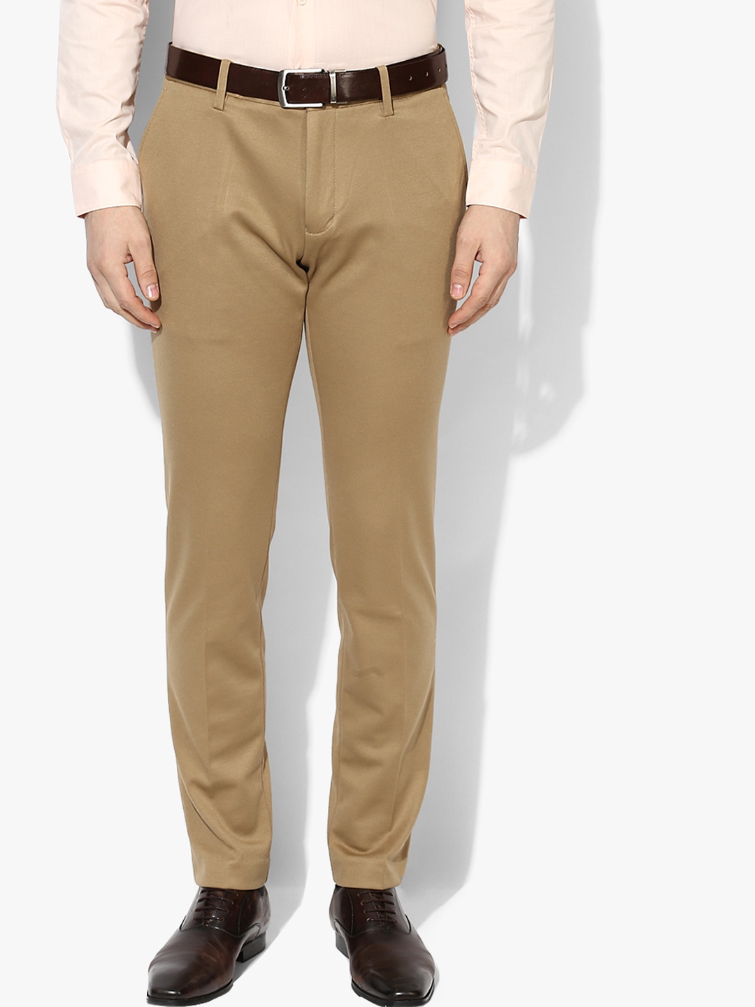 

Indian Terrain Men Khaki Urban Slim Slim Fit Solid Formal Trousers