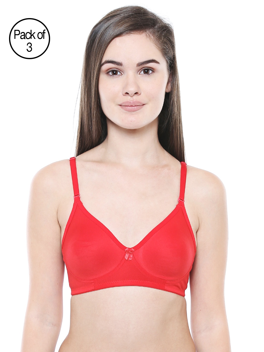 

Bodycare Women Pack of 3 T-shirt Bras 5554RE, Red