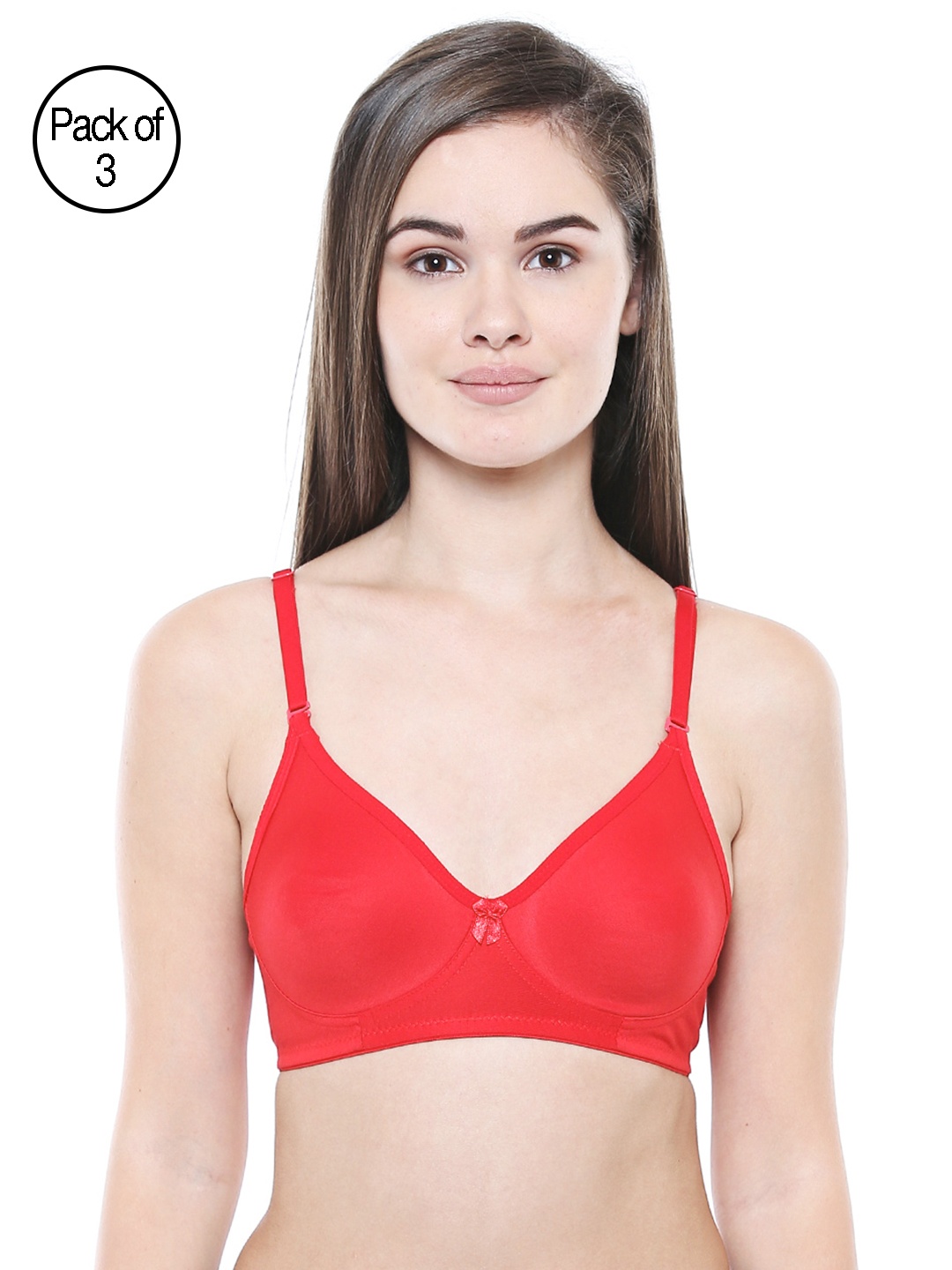 

Bodycare Women Pack of 3 T-shirt Bras 5554RE, Red