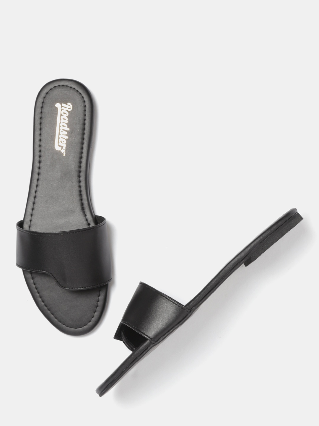 

Roadster Women Black Solid Open Toe Flats