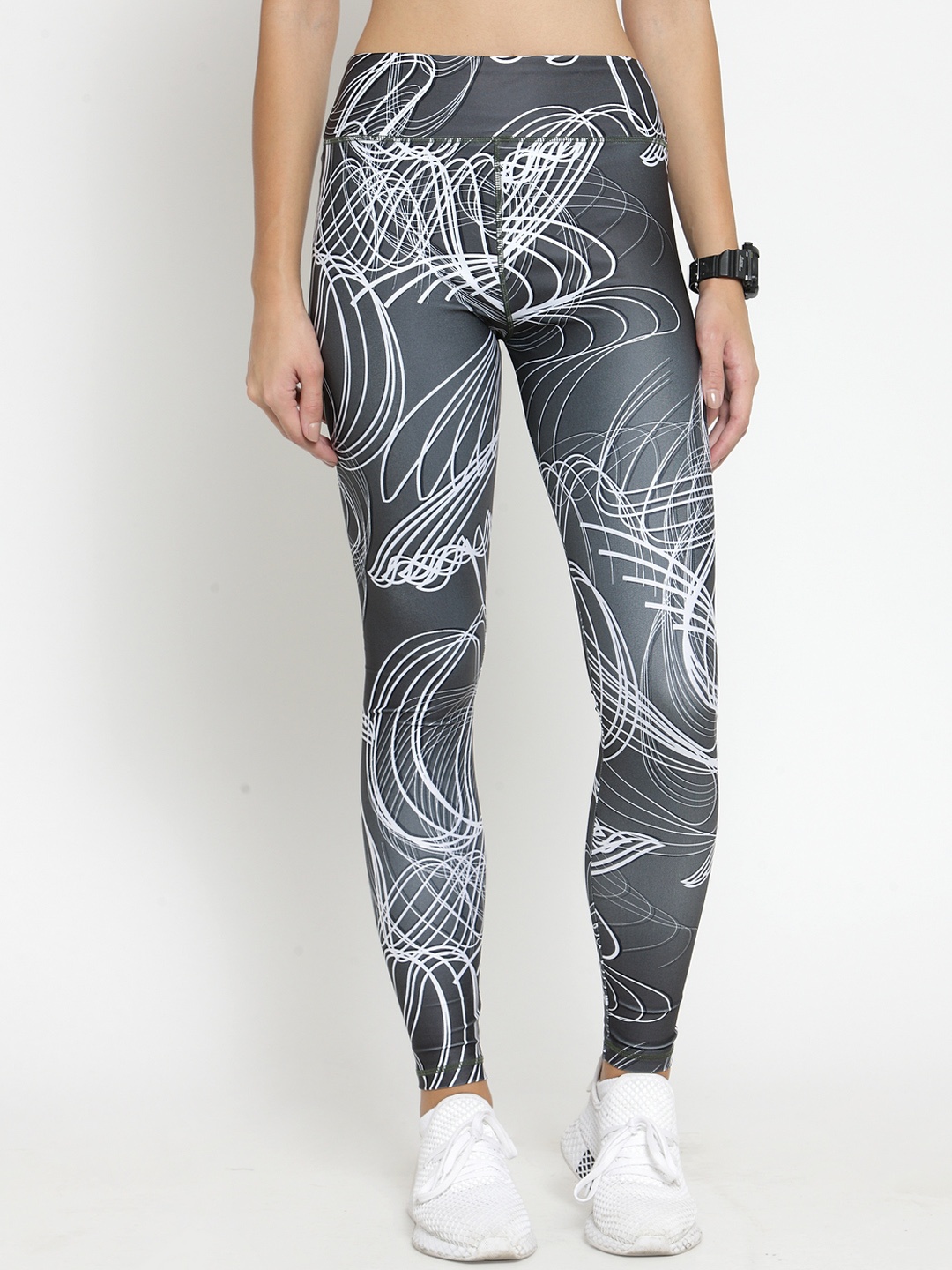 

Boston Club Women Grey & White Printed Tights