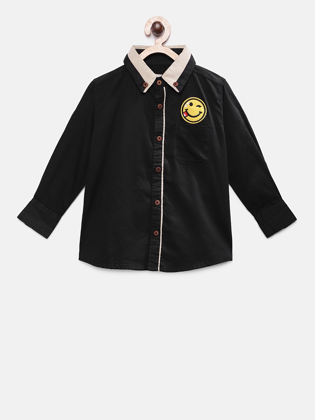 

TONYBOY Boys Black Regular Fit Solid Casual Shirt