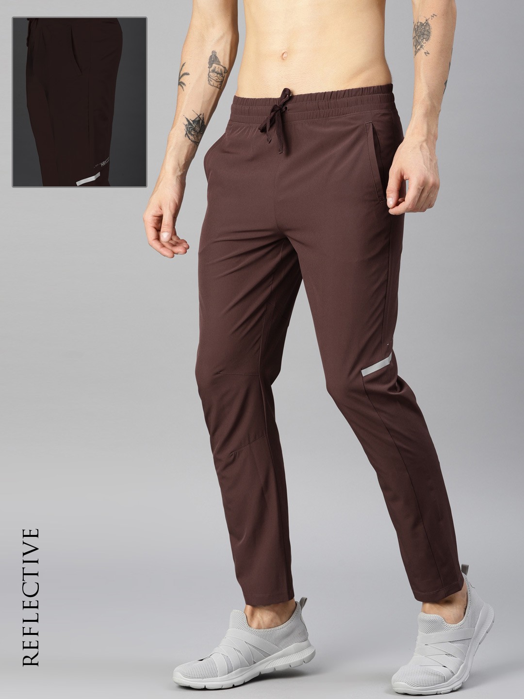 

HRX by Hrithik Roshan Men Rust Brown Rapid Dry Running Track pants