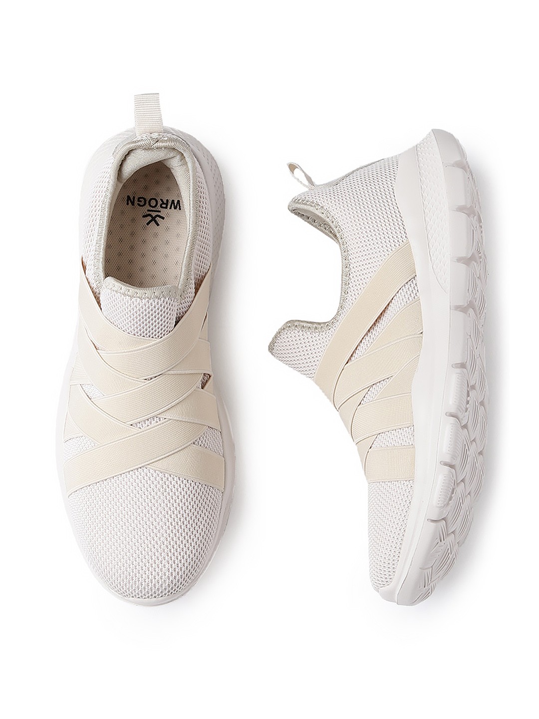 

WROGN Men Beige Slip-On Sneakers