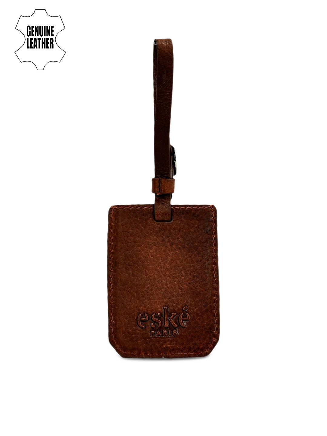 

Eske Coffe Brown Leather Luggage Tag, Coffee brown