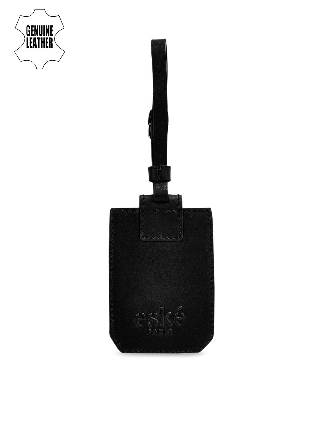 

Eske Black Leather Luggage Tag