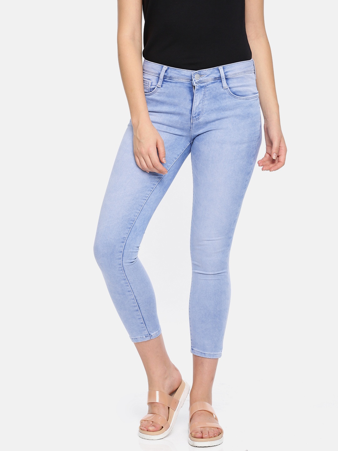 

Kraus Jeans Women K4050 Blue Skinny Fit Mid-Rise Clean Look Stretchable Jeans