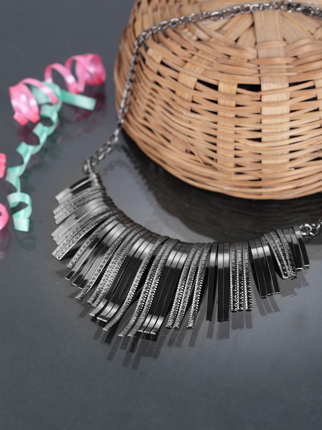 

Moedbuille Silver-Toned Metal Choker Necklace
