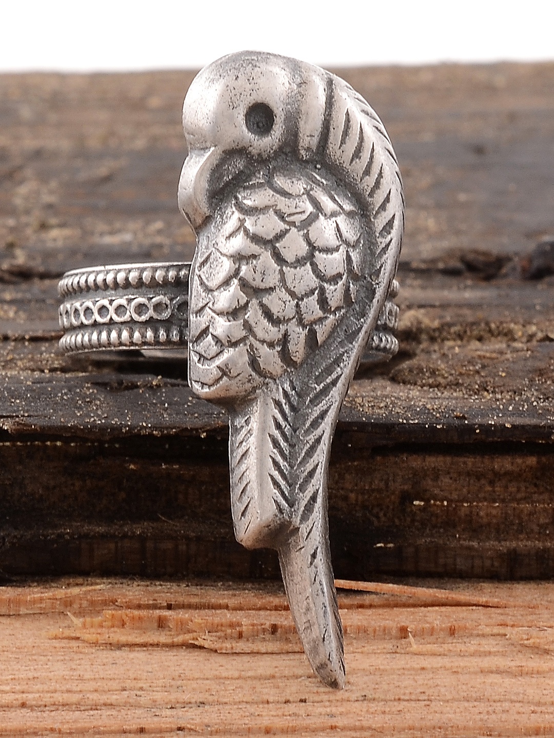 

Silvermerc Designs Women Handcrafted 92.5 Sterling Silver Oxidised Ring