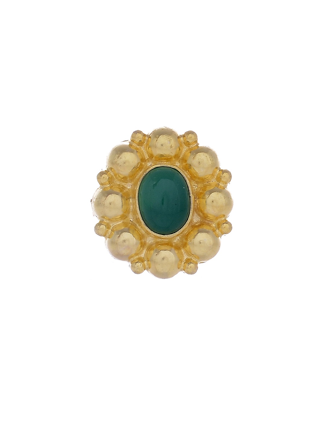 

Silvermerc Designs Women Gold-Plated Green Handcrafted Ring