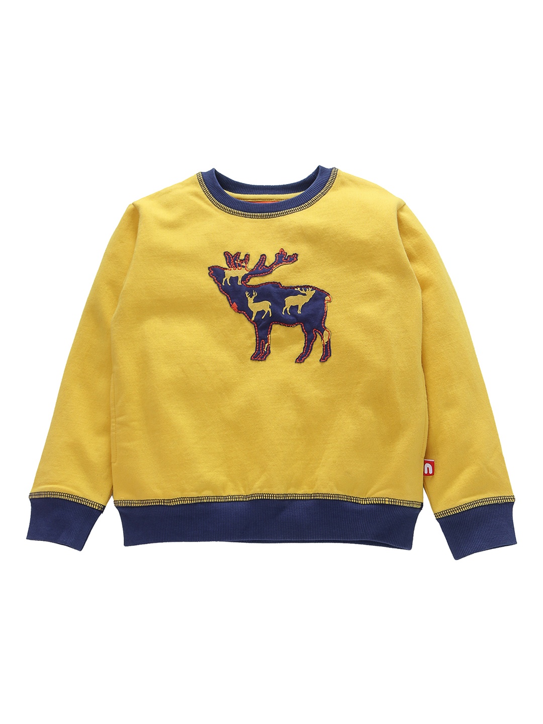 

Nino Bambino Boys Organic Cotton Yellow Self Design Sweatshirt