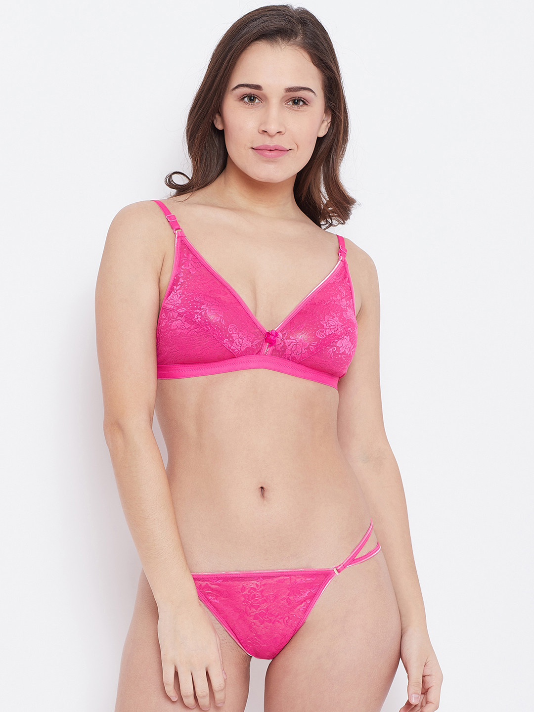 

N-Gal Women Pink Lace Lingerie Set NTDLS04