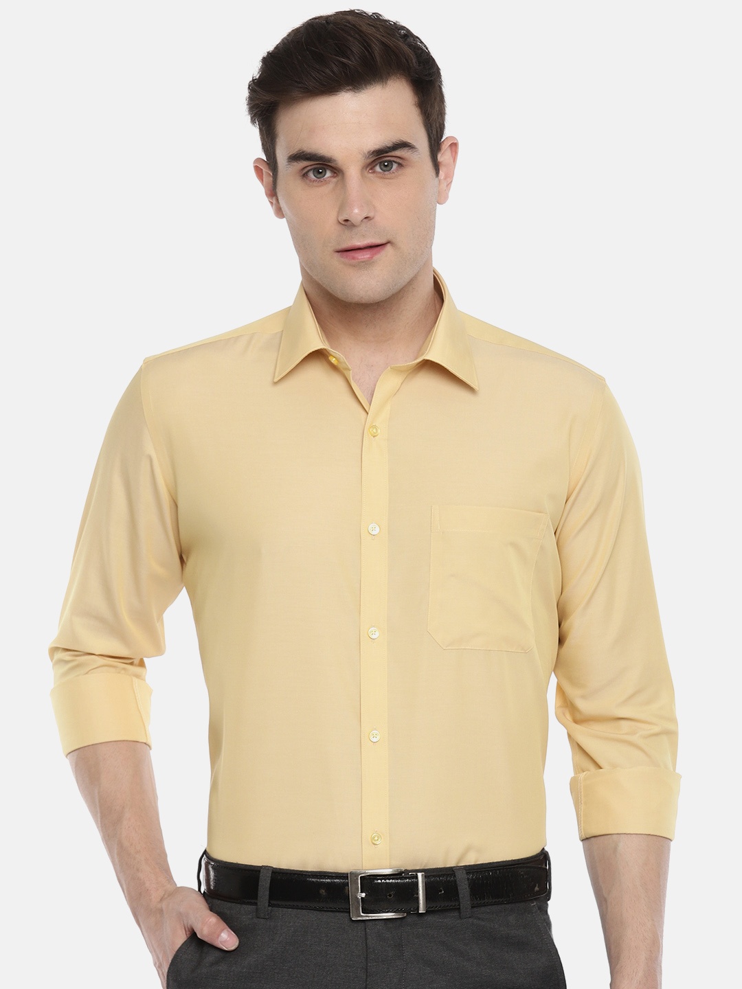

Raymond Men Yellow Regular Fit Solid Formal Shirt