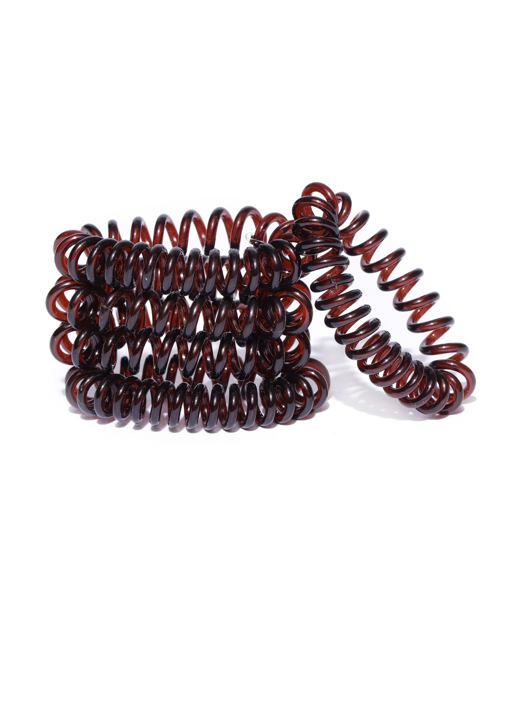 

Accessorize London Women 5-Pack Spiral Ponytail Holders, Brown