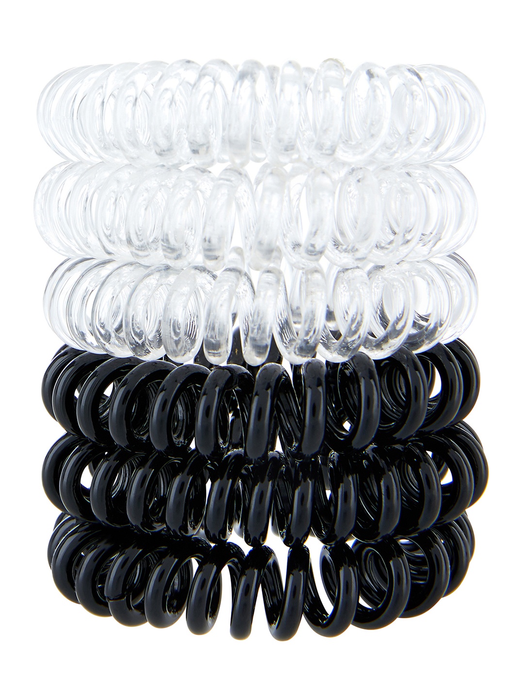 

Accessorize London Set of 6 Telephone Ponytail Holders, Black