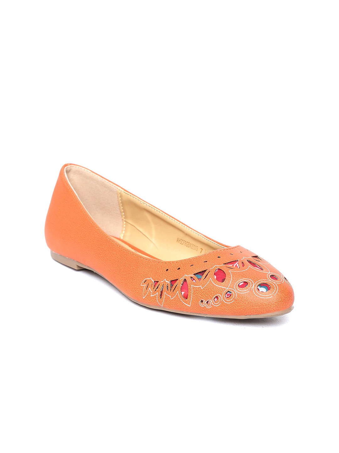 

Allen Solly Women Orange Laser Cut Ballerinas