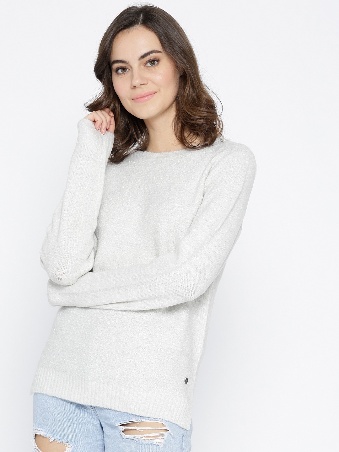 

U.S. Polo Assn. Women White Solid Pullover