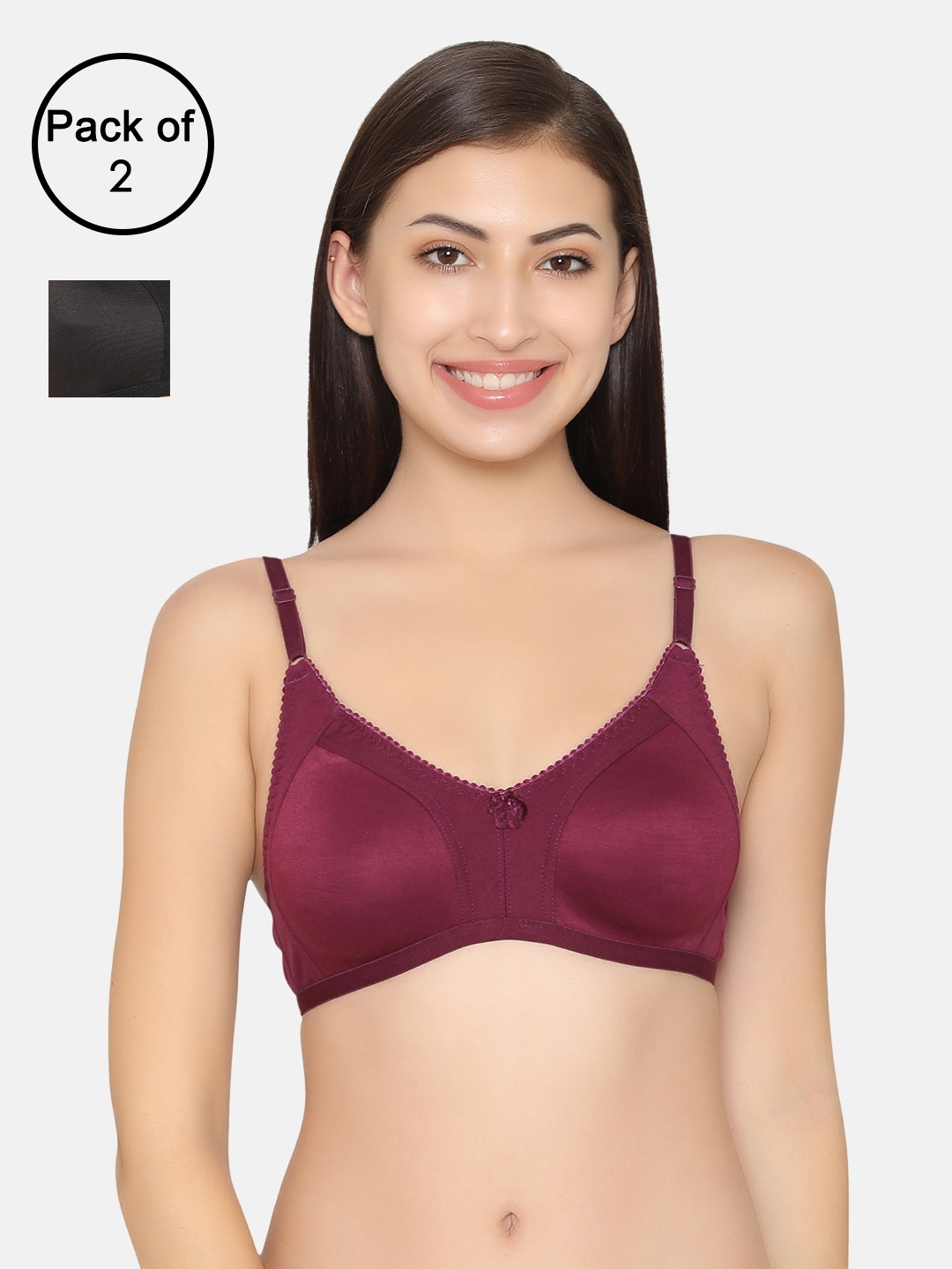 

Clovia Pack Of 2 Bra, Maroon