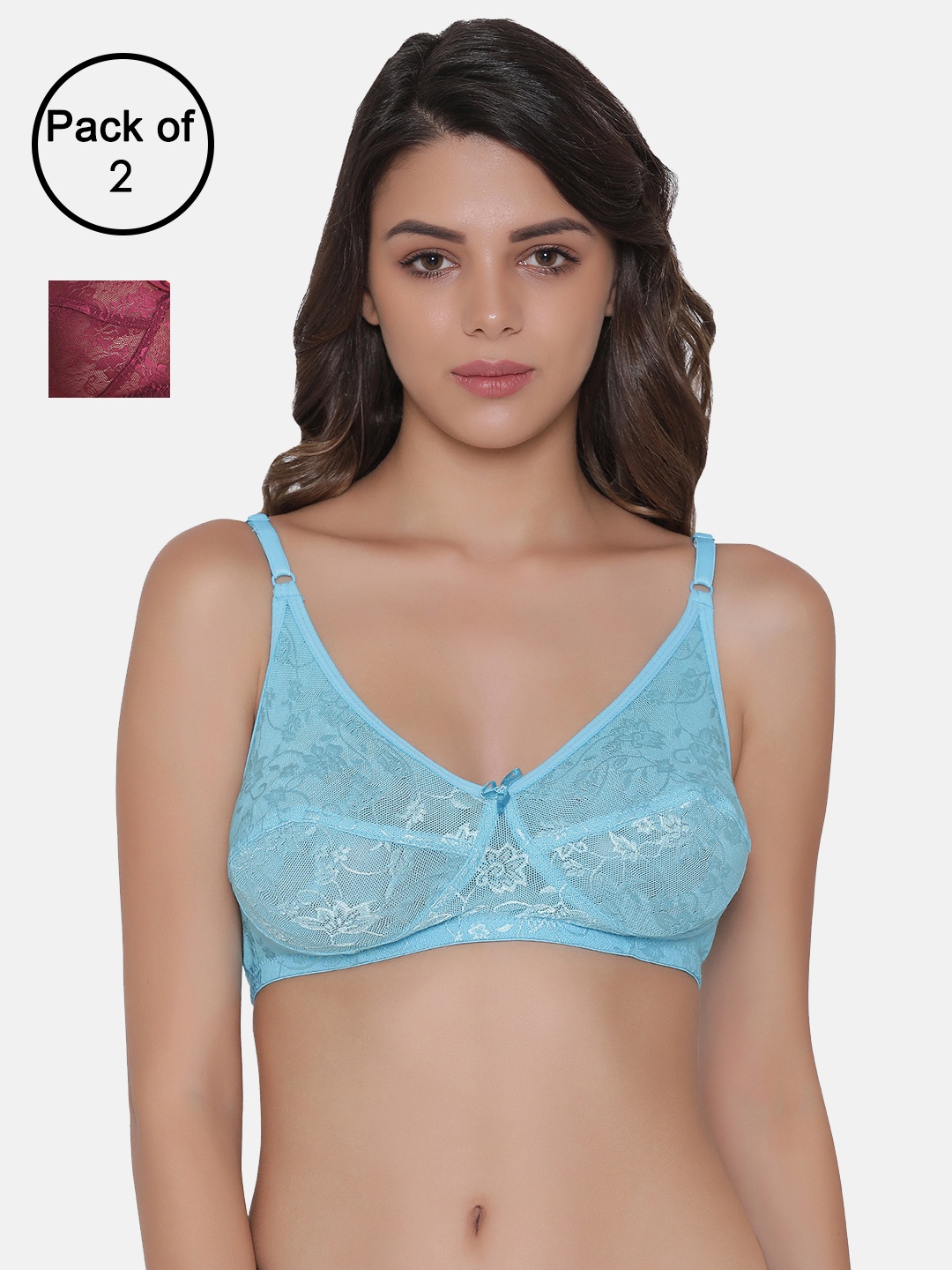 

Clovia Pack Of 2 Bra, Purple