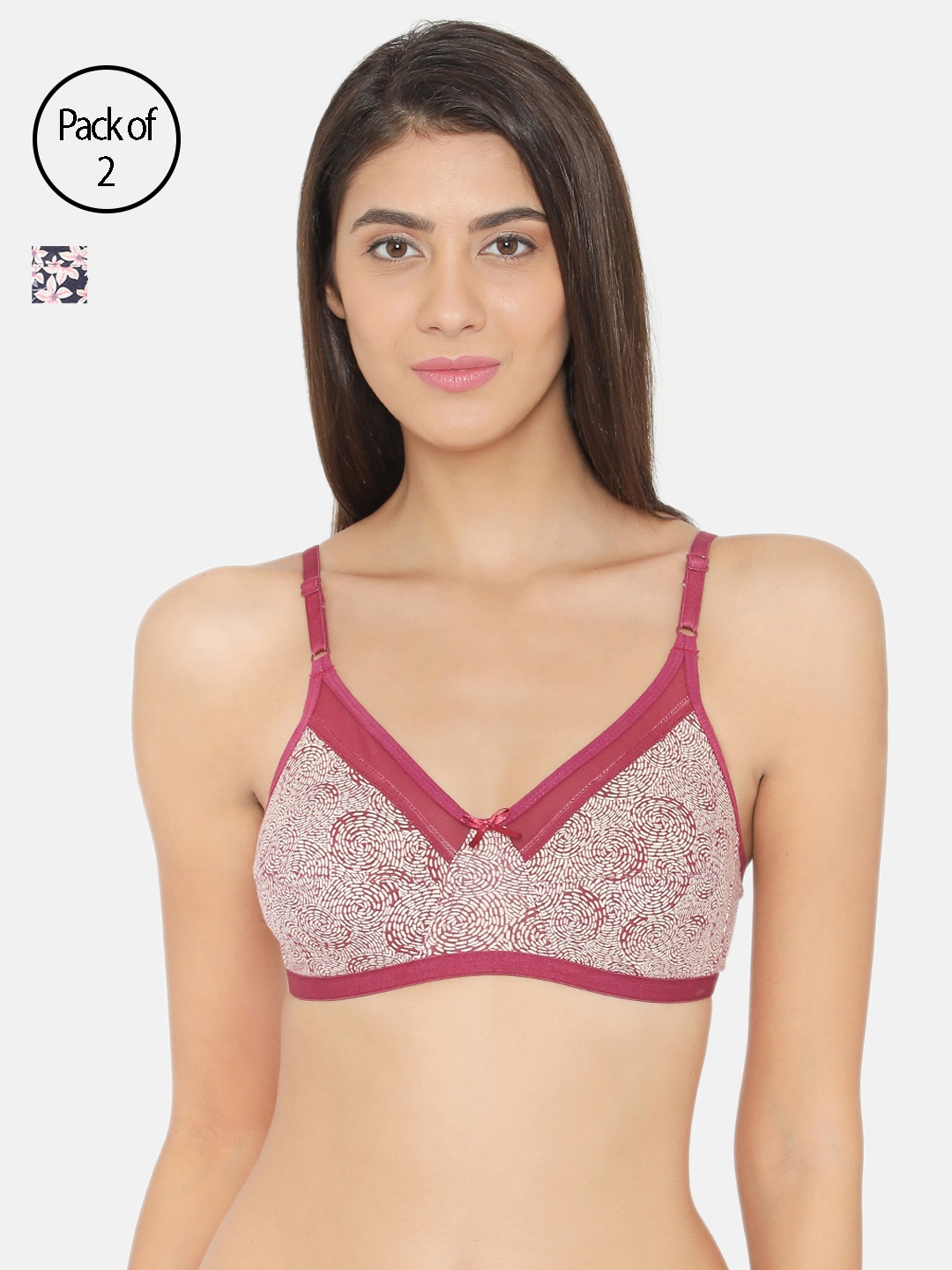 

Clovia Pack Of 2 Bra, Maroon