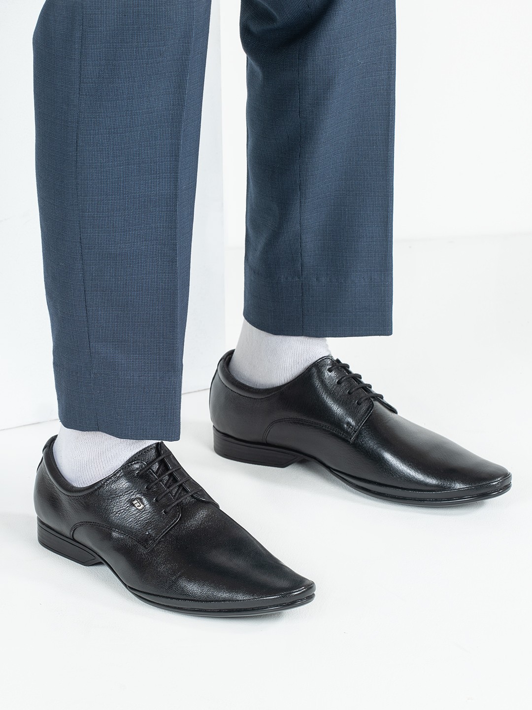 

ID Men Black Leather Formal Derbys