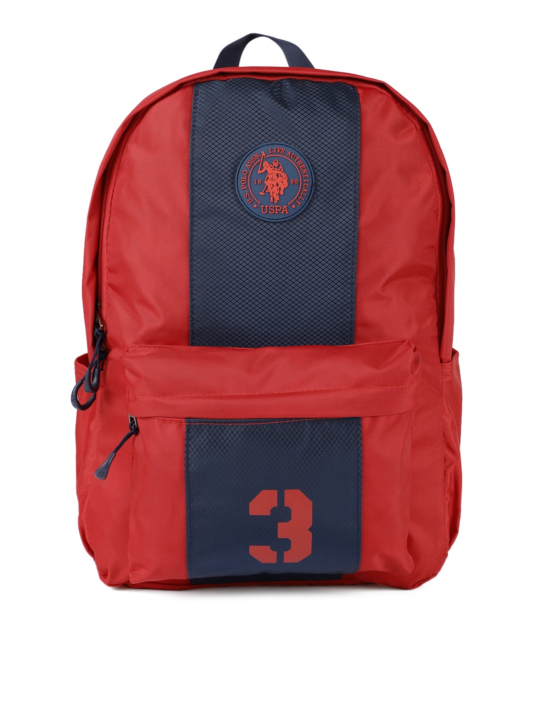 

U.S. Polo Assn. Men Red & Blue Colorblocked Backpack