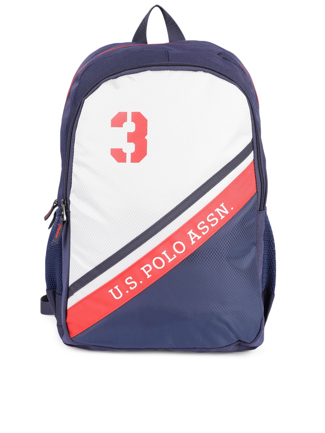 

U.S. Polo Assn. Men Navy Blue & Grey Colourblocked Backpack