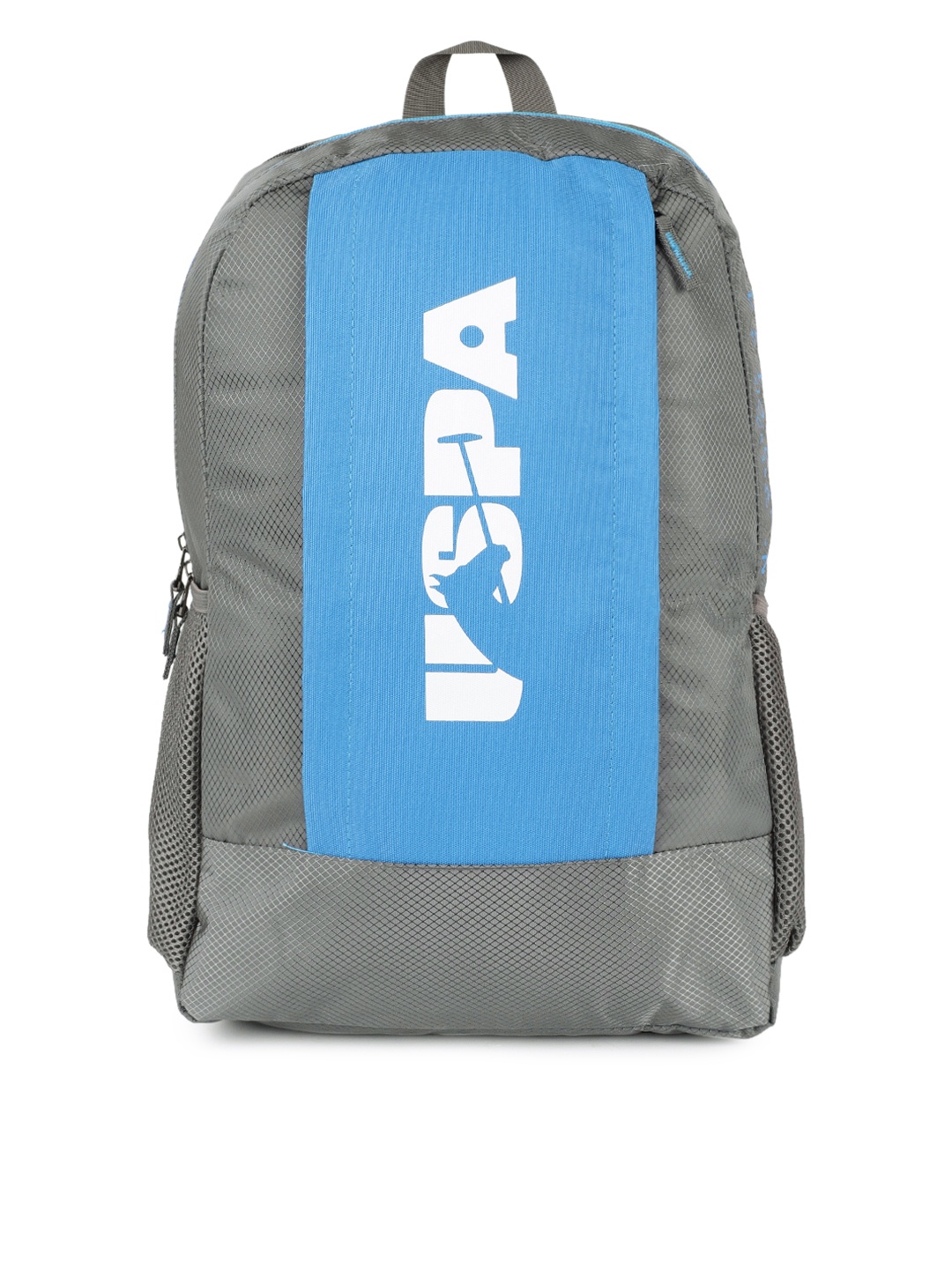 

U.S. Polo Assn. Men Grey & Blue Colourblocked Backpack
