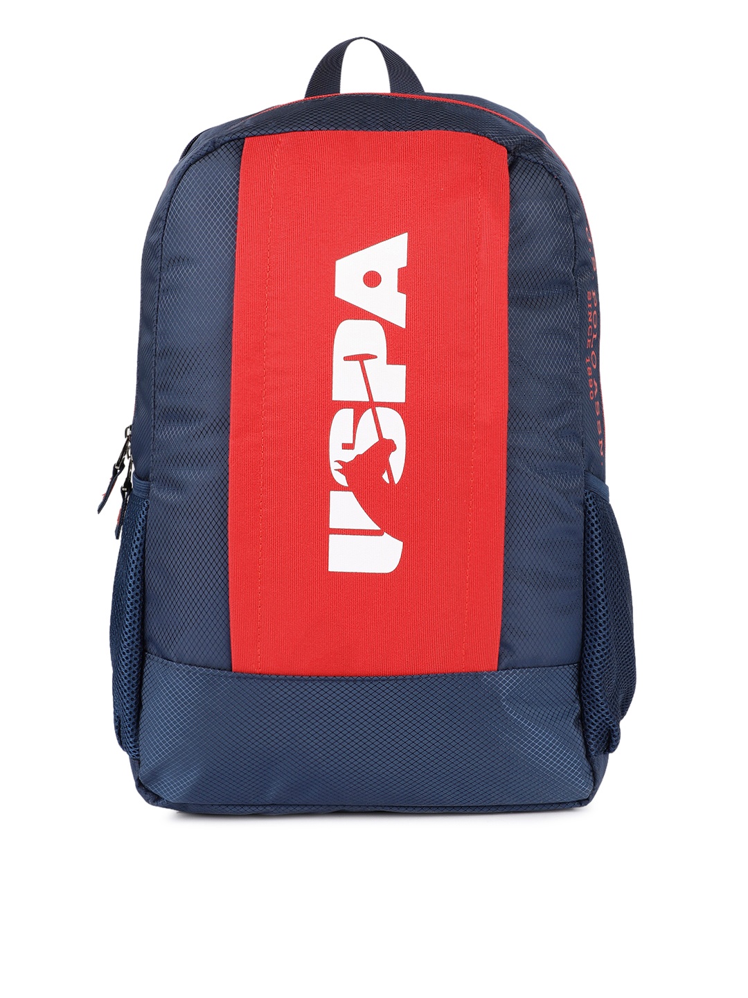 

U.S. Polo Assn. Men Navy Blue & Red Colourblocked Backpack