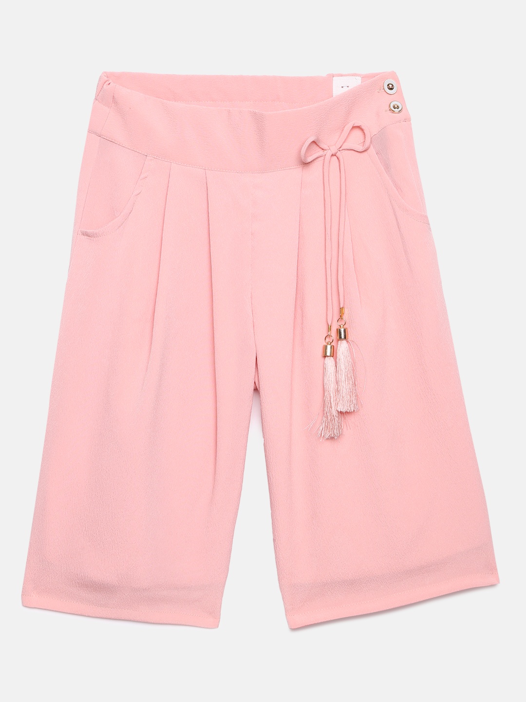 

Peppermint Girls Pink Solid Wide Leg Palazzos