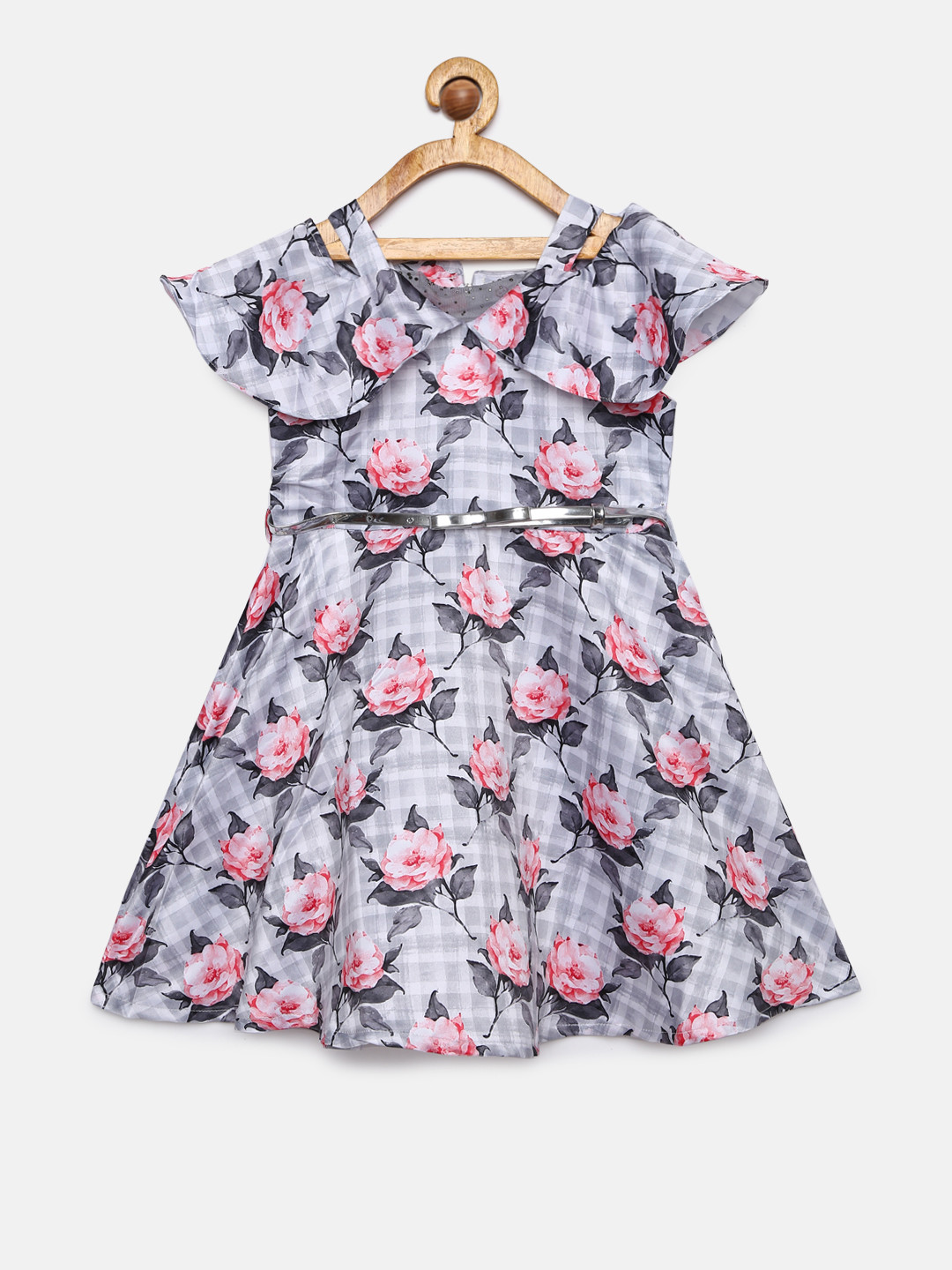 

Peppermint Girls Blue Printed Fit and Flare Dress