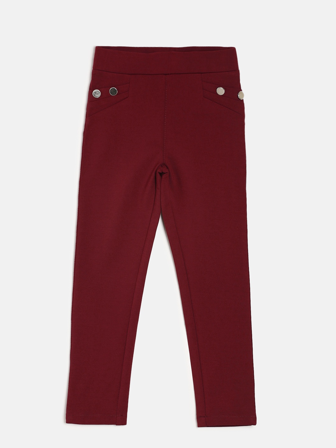 

Peppermint Girls Maroon Solid Jeggings