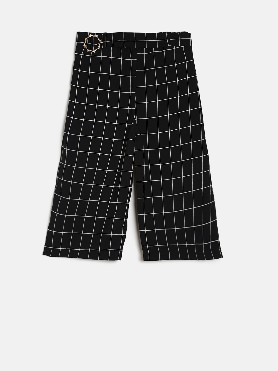 

Peppermint Girls Black Straight Checked Palazzos