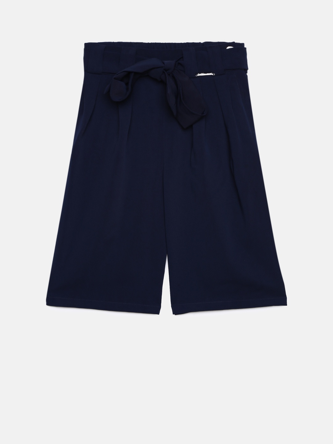 

Peppermint Girls Navy Blue Solid Wide Leg Palazzos