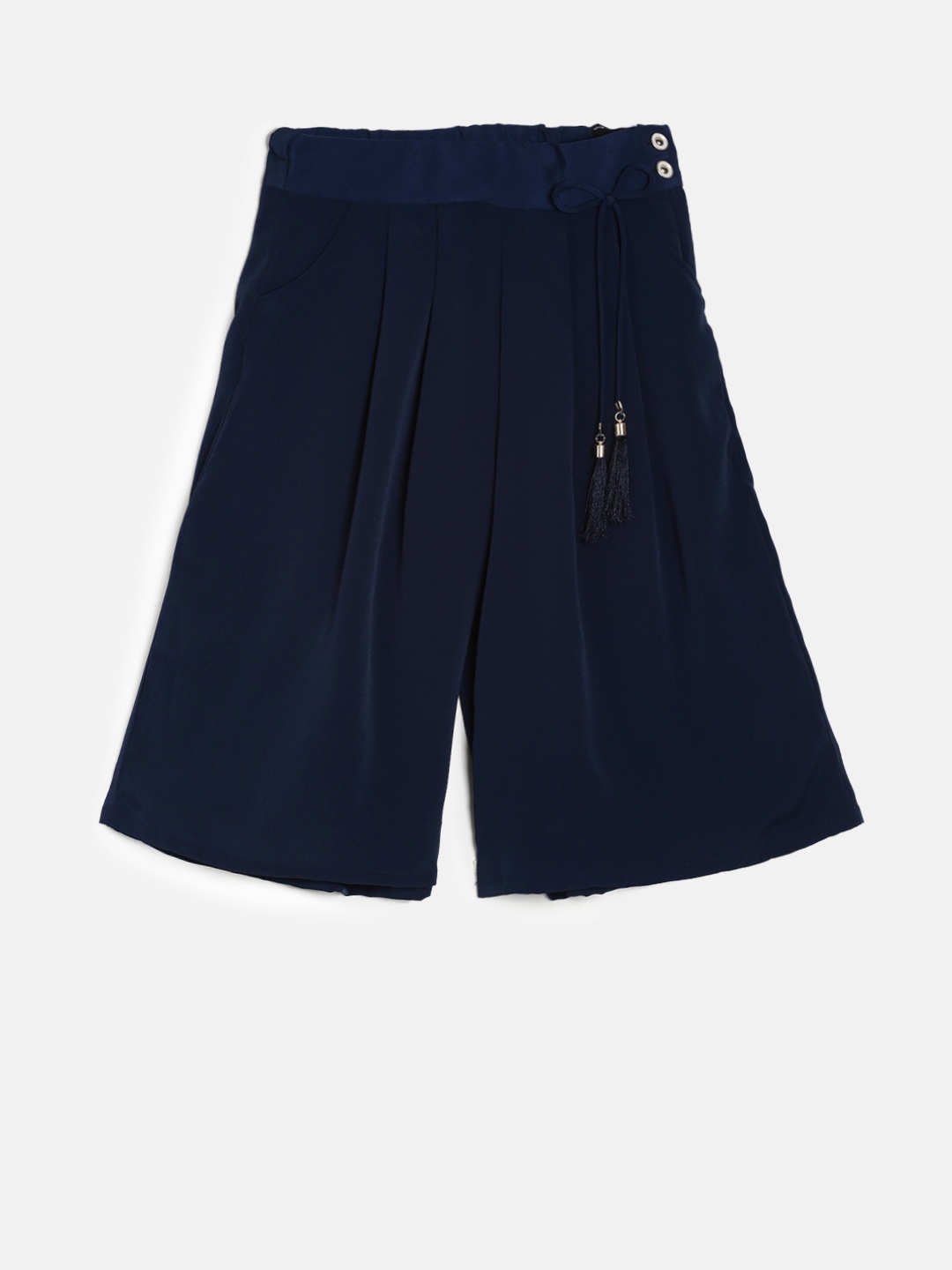 

Peppermint Girls Navy Blue Wide Leg Solid Palazzos