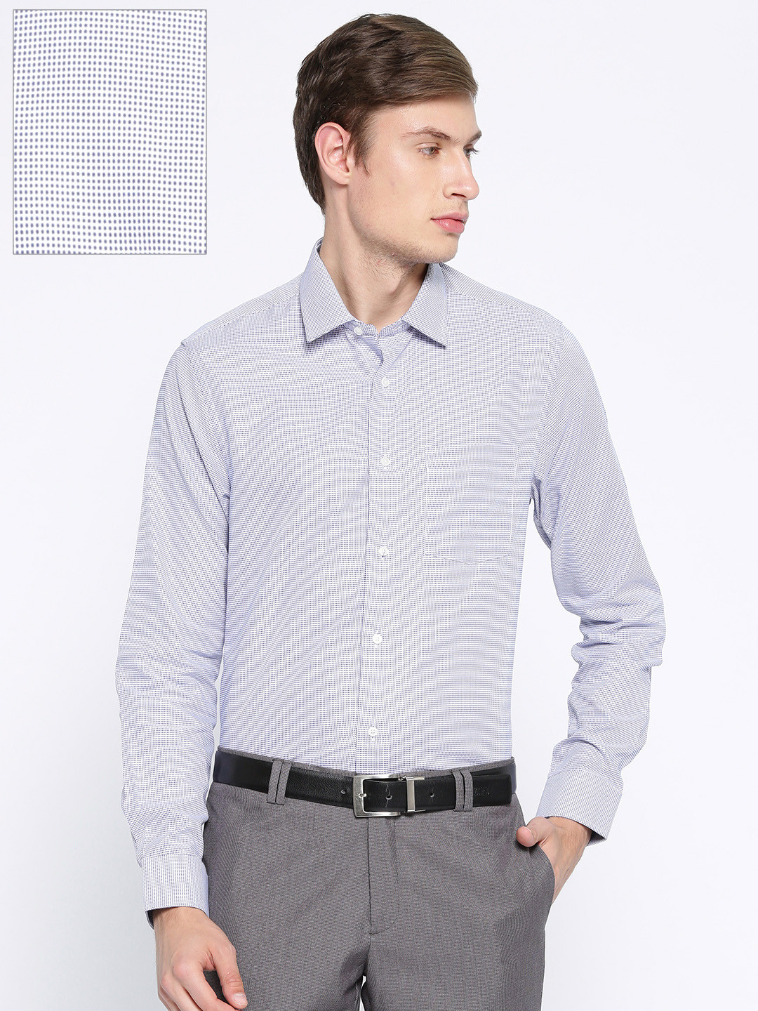 

Blackberrys Men Navy Blue & White Slim Fit Printed Formal Shirt