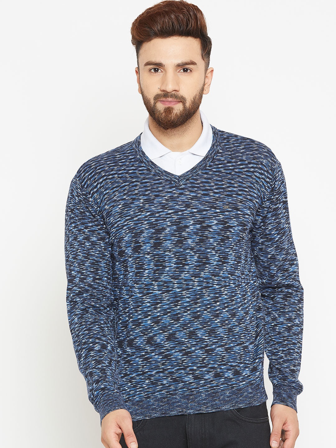 

Blackberrys Men Blue Self Design Pullover