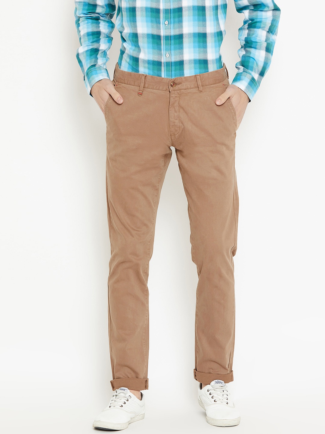 

Blackberrys Men Brown Regular Fit Solid Trousers