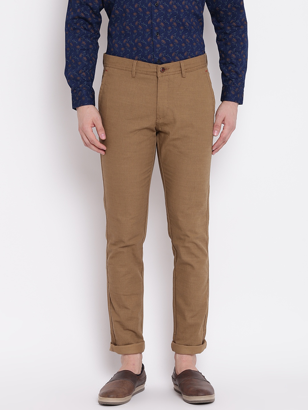 

Blackberrys Men Brown Z91 Slim Fit Solid Trousers