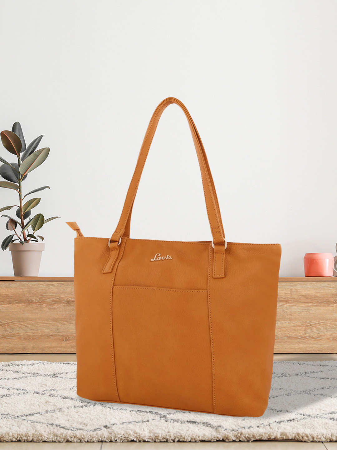 

Lavie Mustard Yellow Solid Shoulder Bag
