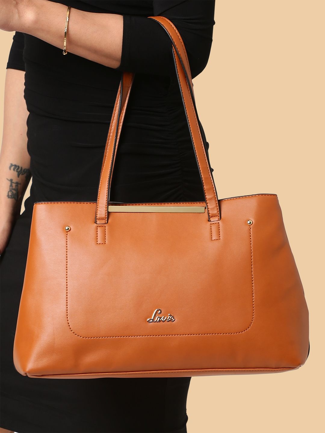 

Lavie Tan Brown Solid Shoulder Bag