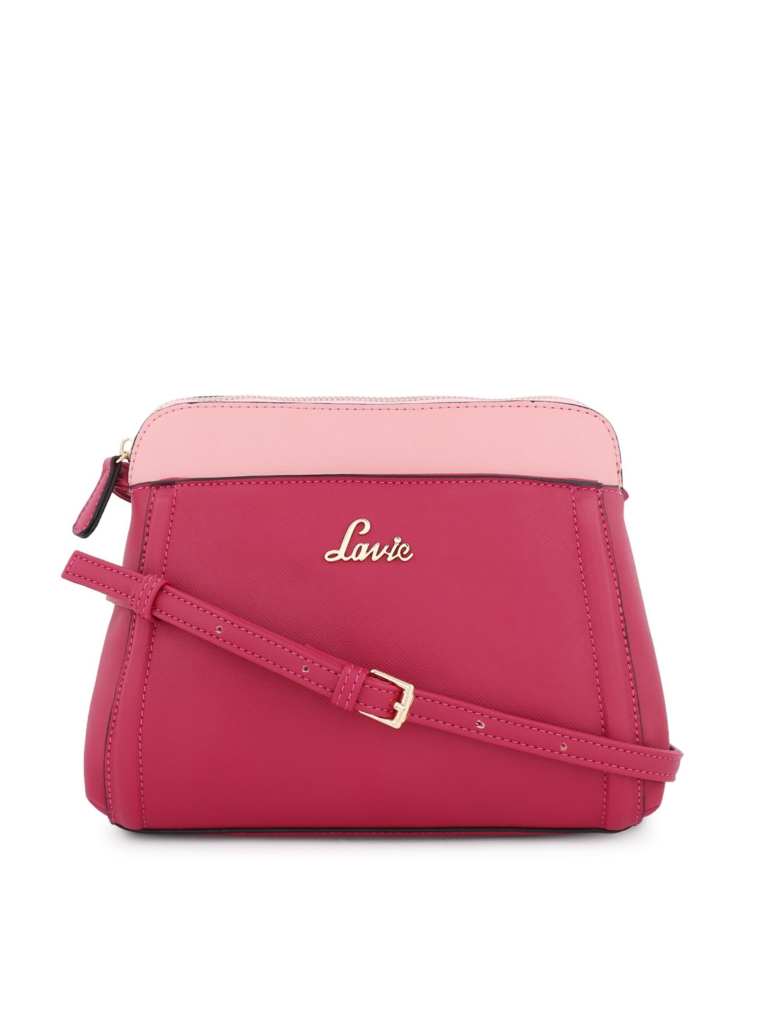 

Lavie Peach-Coloured Saffiano Textured Sling Bag