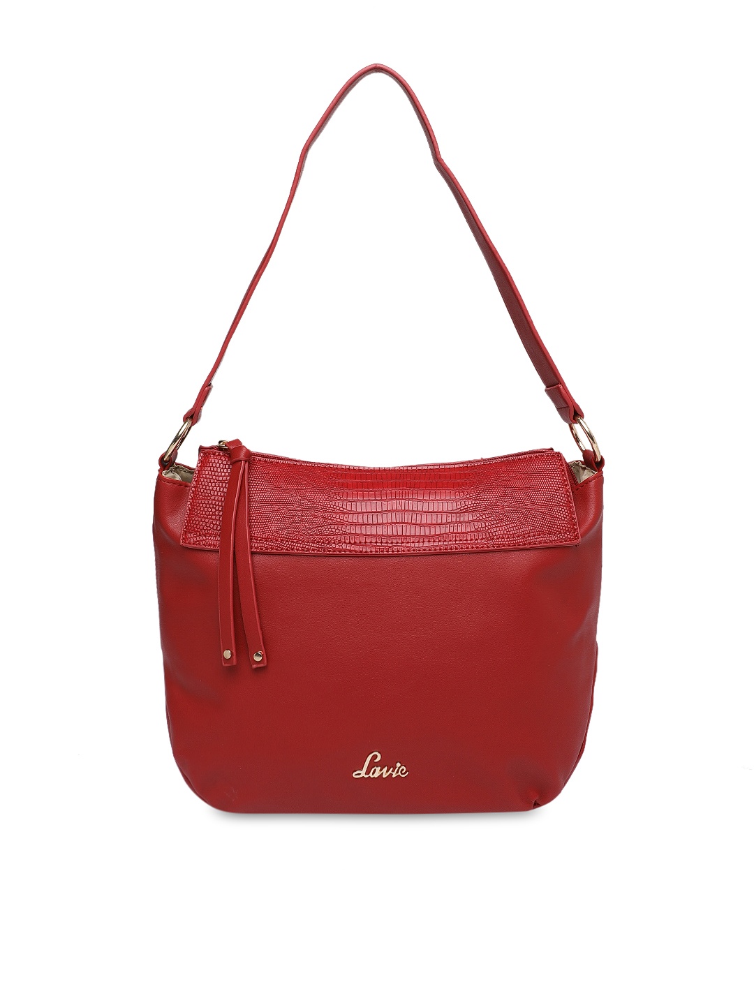 

Lavie Red Solid Hobo Bag