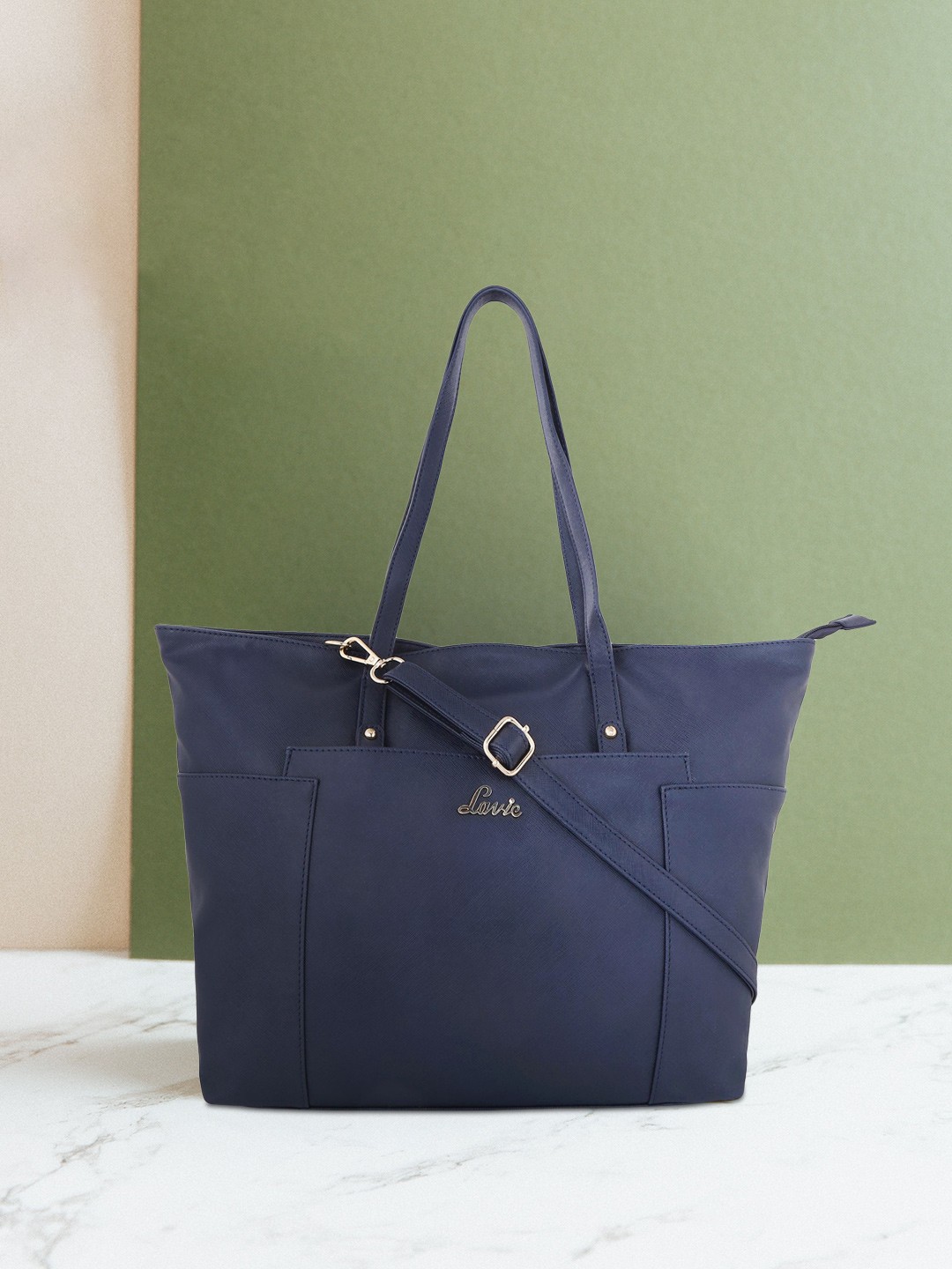 

Lavie Navy Blue Textured Shoulder Bag