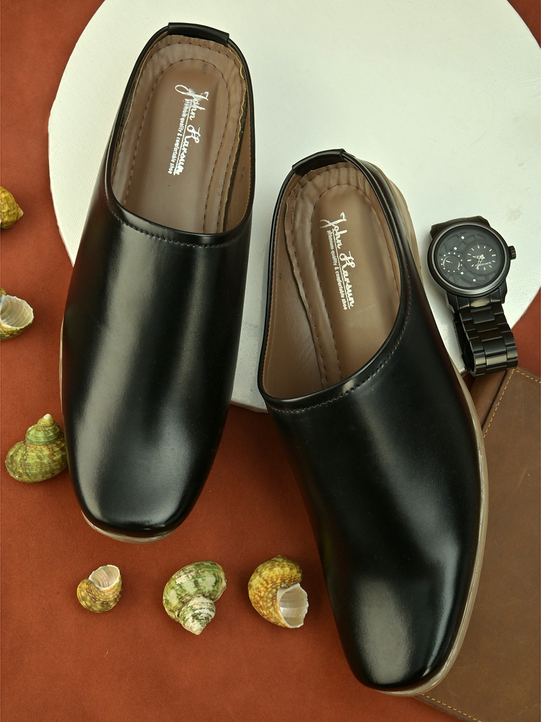 

John Karsun Men Black Comfort Sandals