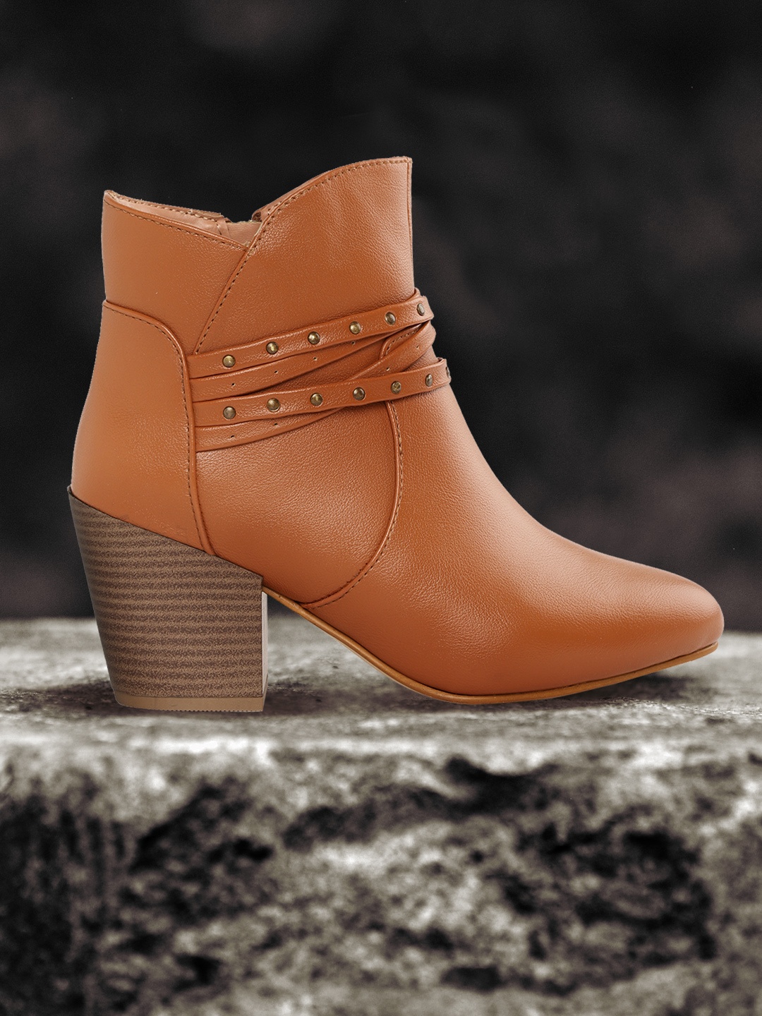 

Roadster Tan Brown Block Mid-Top Heeled Boots