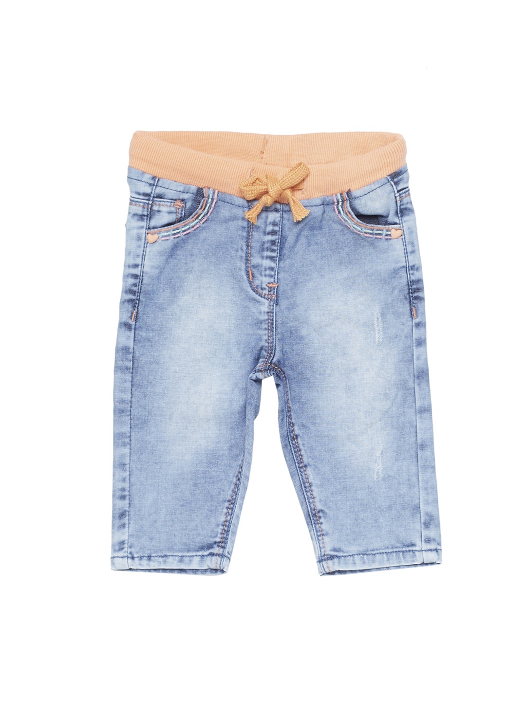 

TALES & STORIES Girls Blue Solid Regular Fit Capris