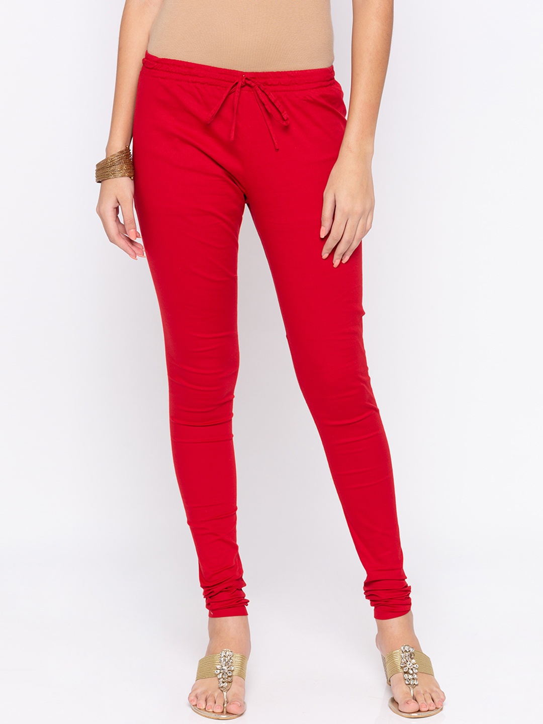 

Globus Women Red Skinny-Fit Churidar-Length Jeggings