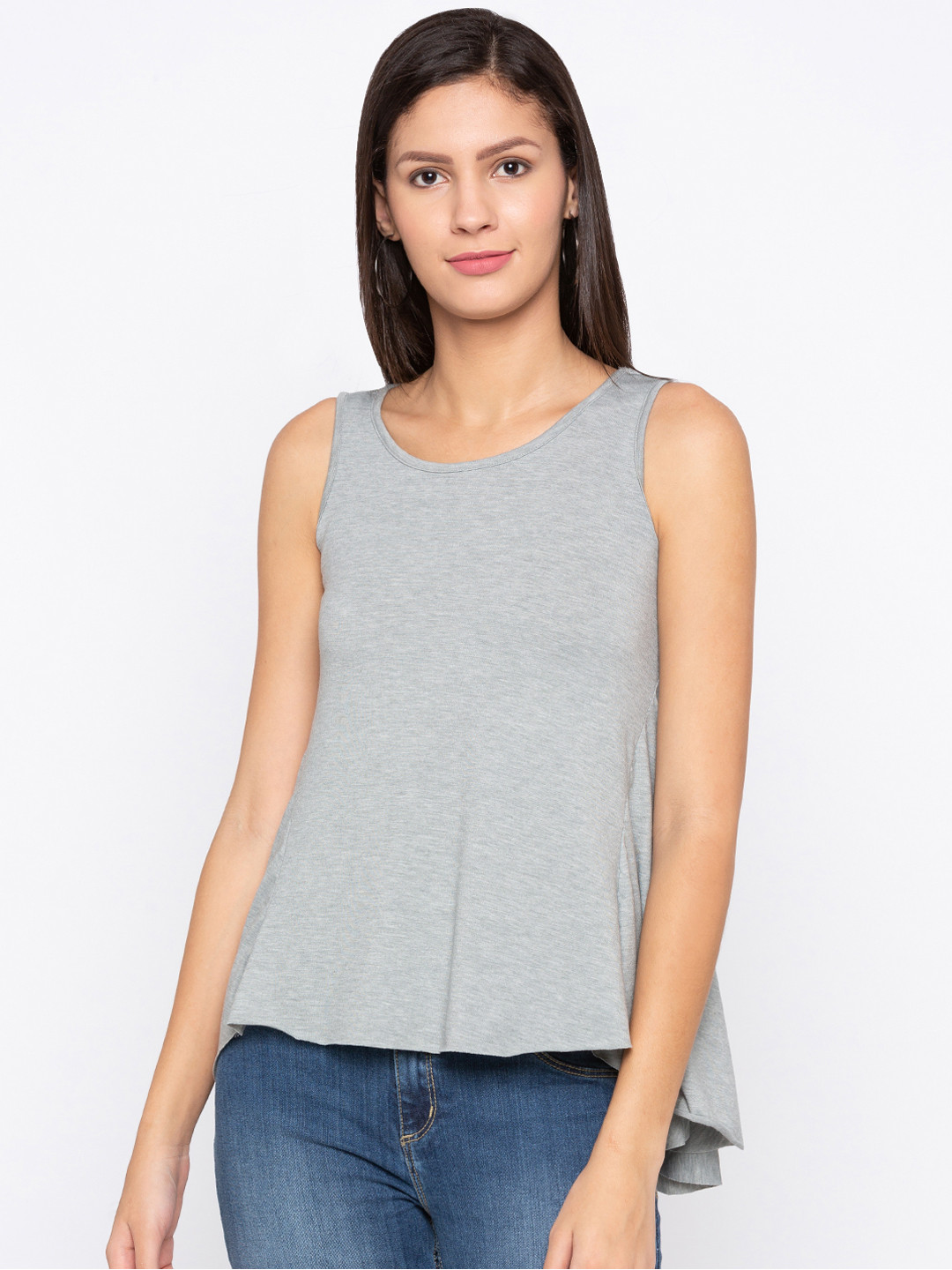 

Globus Women Grey Solid High-Low Top